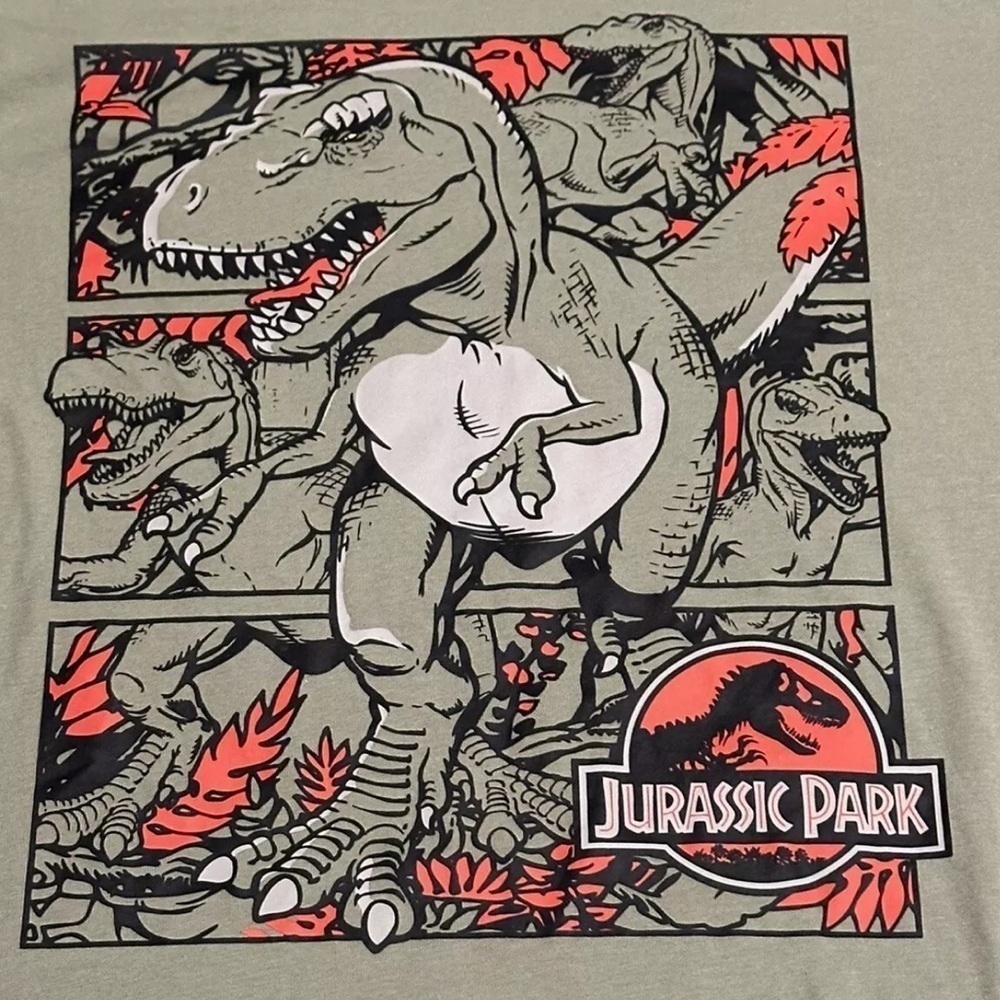 Jurassic Park Universal Studios Long Sleeve Hooded Shirt T-Rex Boy XL New w Tags - Picture 2 of 3